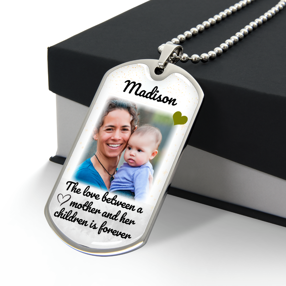 Mother and Children Love Photo Dog-tag Necklace