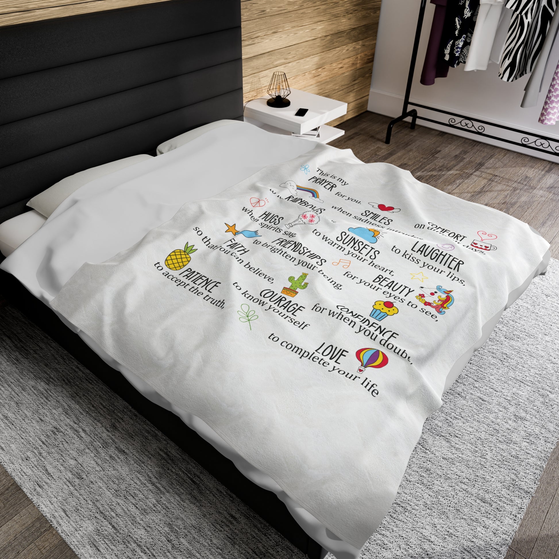 Custom Name Prayer-for-you Soft Velveteen Blanket