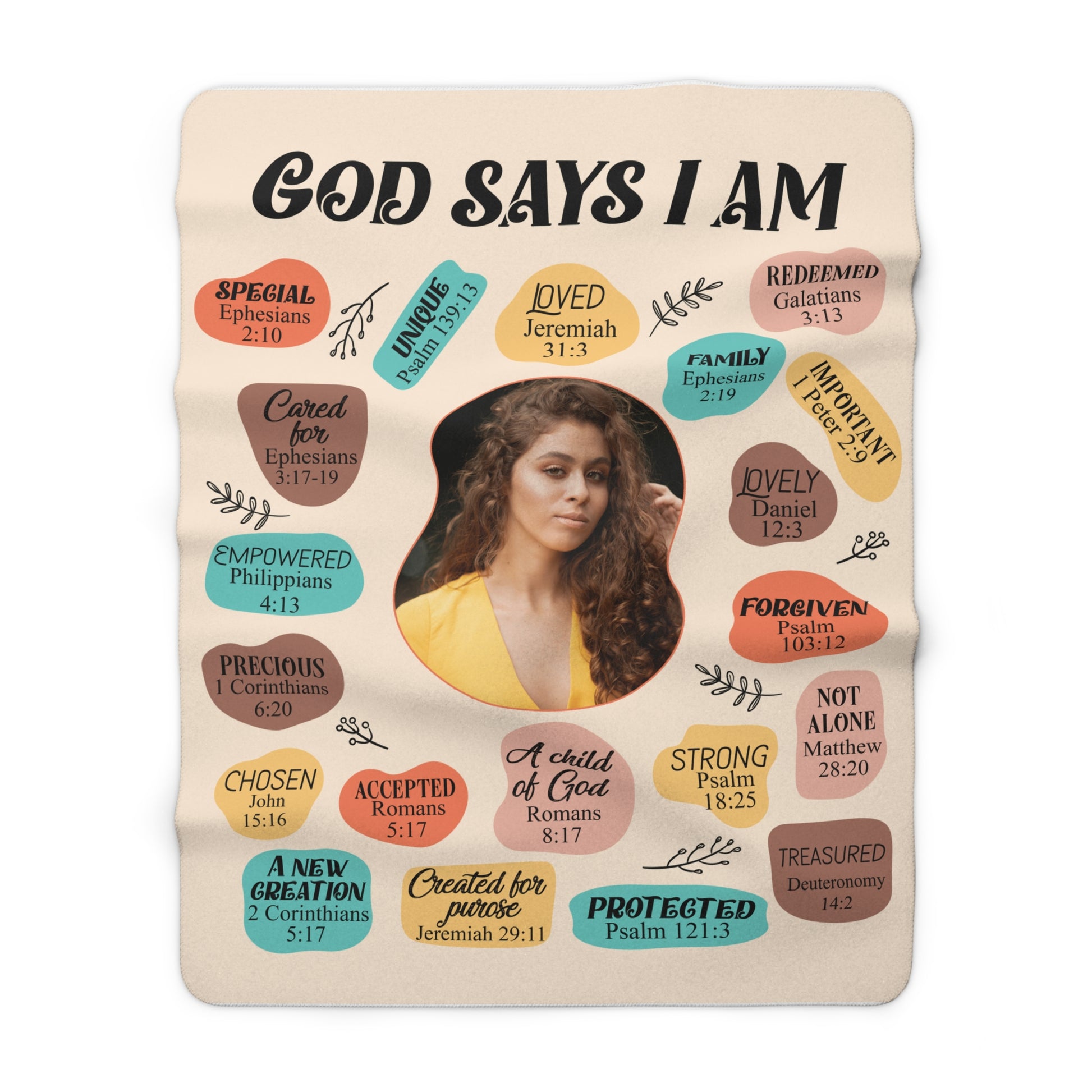 God Says Custom Photo Sherpa Fleece Gift Blanket