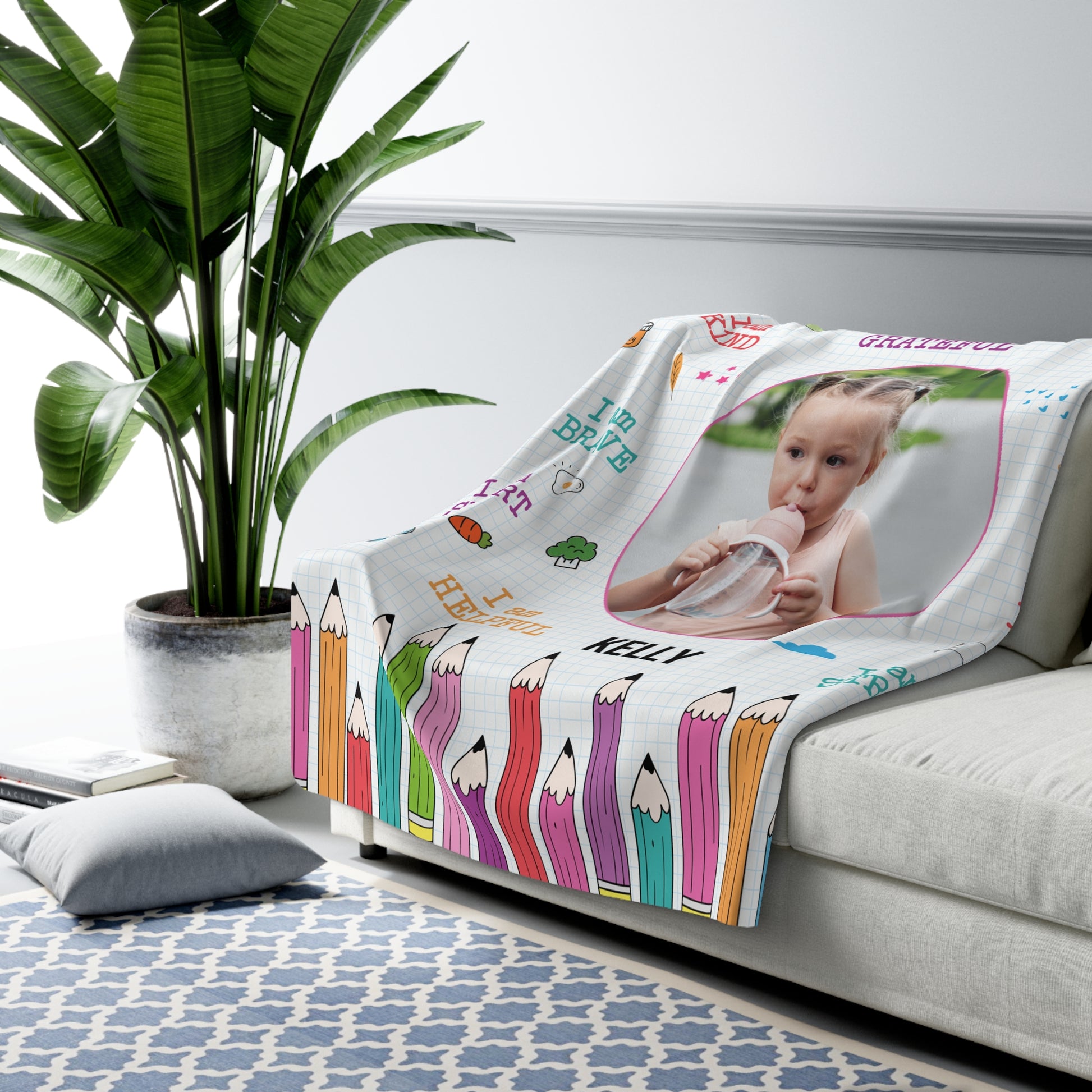 Personalized Toddler Sherpa Fleece Affirmations Blanket