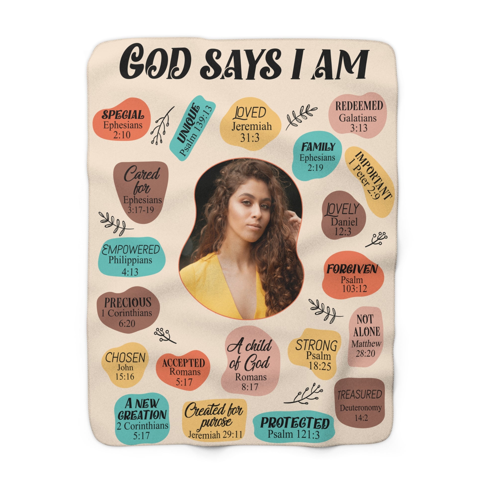 God Says Custom Photo Sherpa Fleece Gift Blanket