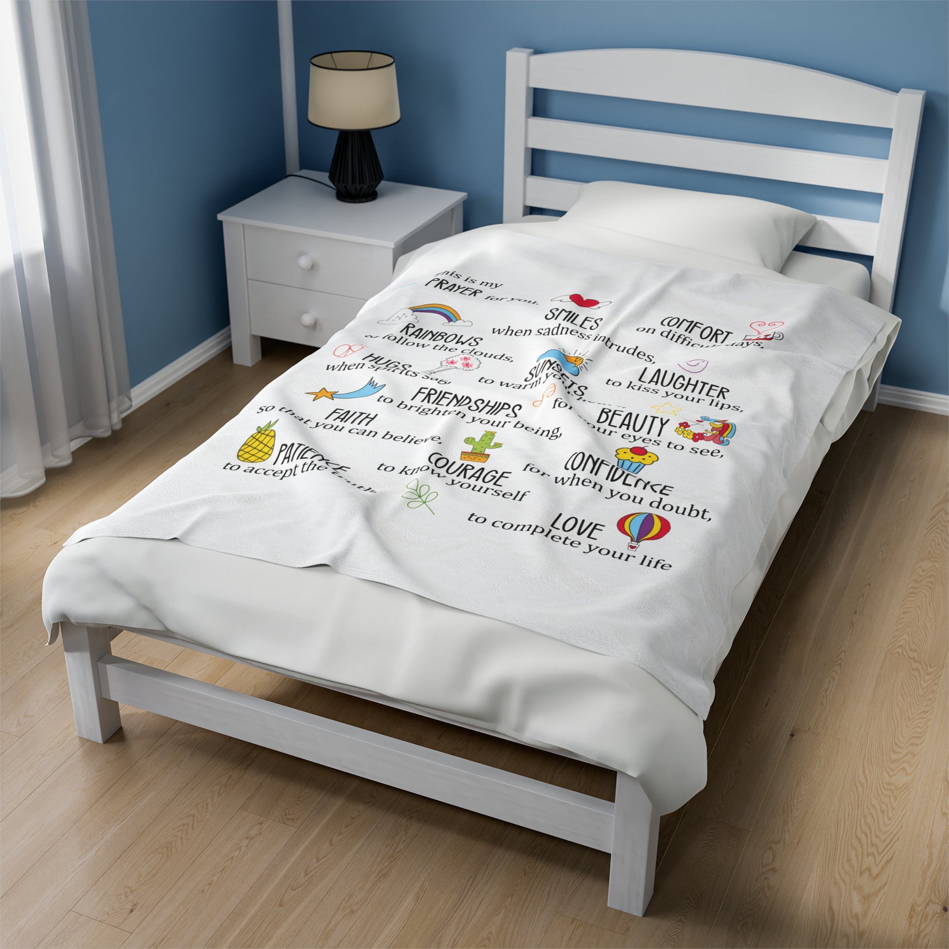 Custom Name Prayer-for-you Soft Velveteen Blanket