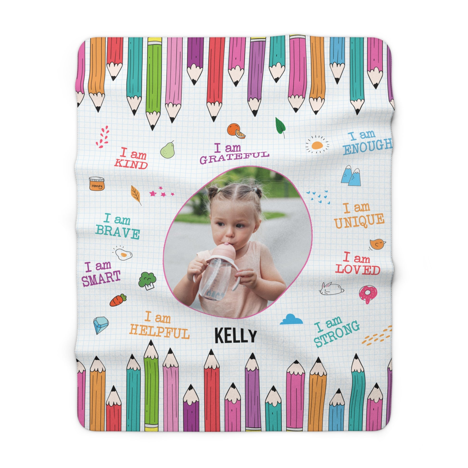 Personalized Toddler Sherpa Fleece Affirmations Blanket