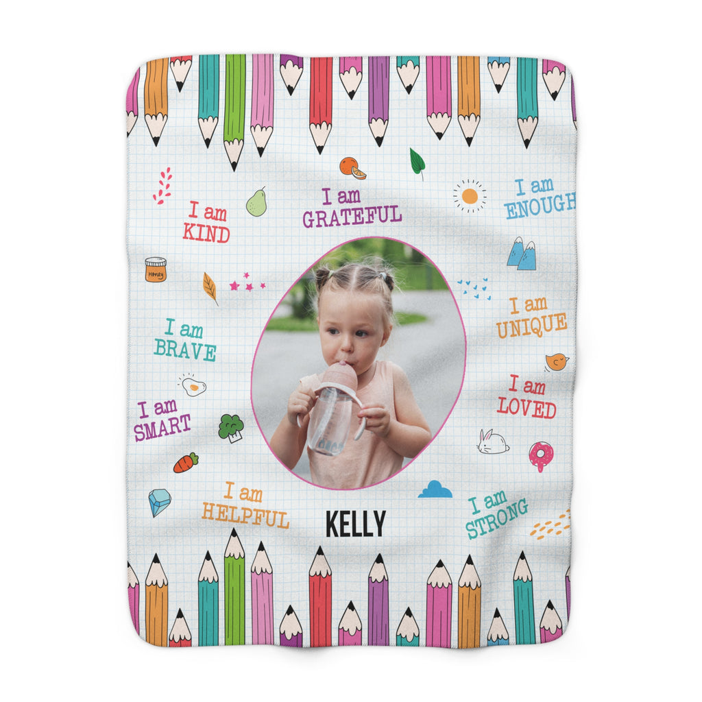 Personalized Toddler Sherpa Fleece Affirmations Blanket