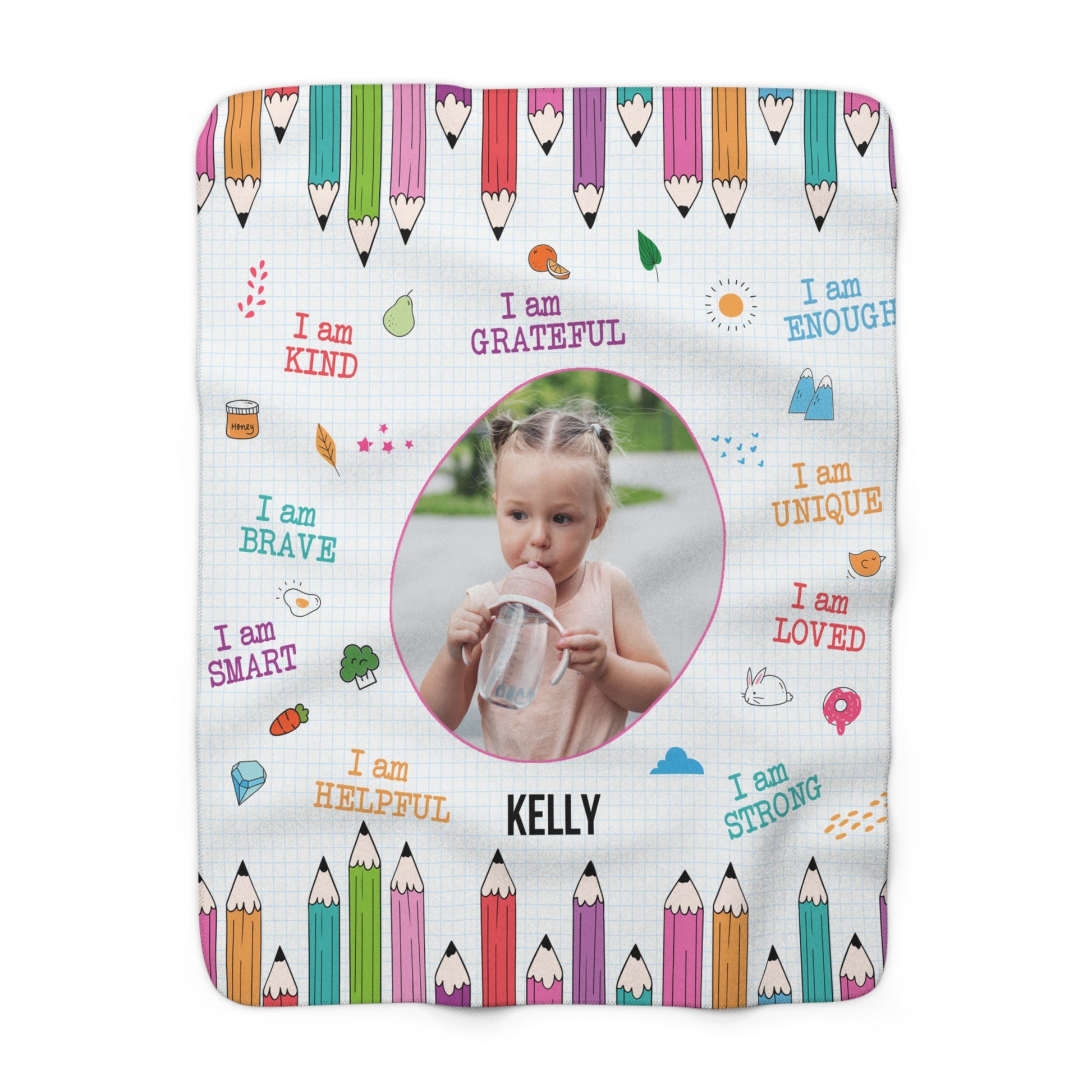 Personalized Toddler Sherpa Fleece Affirmations Blanket