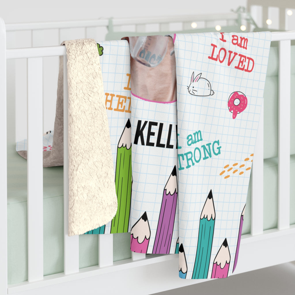 Personalized Toddler Sherpa Fleece Affirmations Blanket