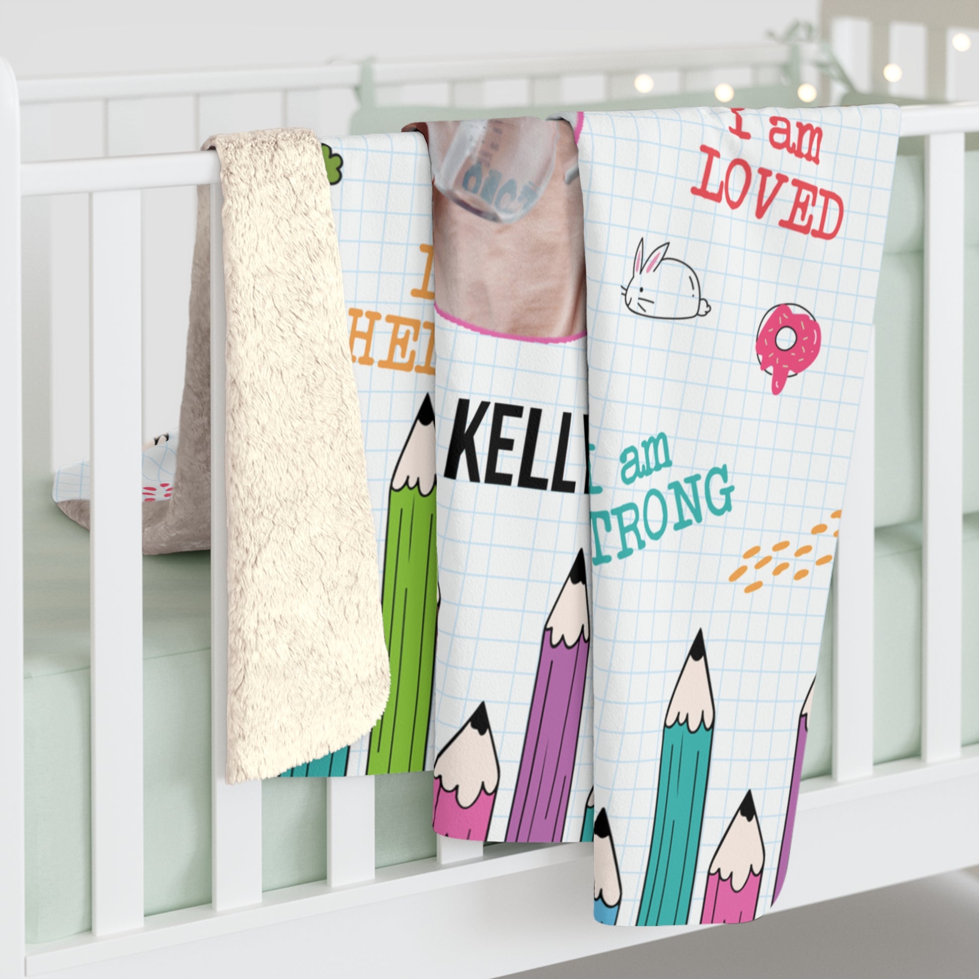 Personalized Toddler Sherpa Fleece Affirmations Blanket