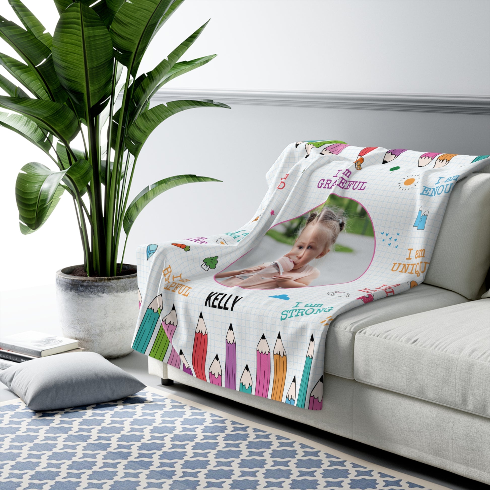 Personalized Toddler Sherpa Fleece Affirmations Blanket
