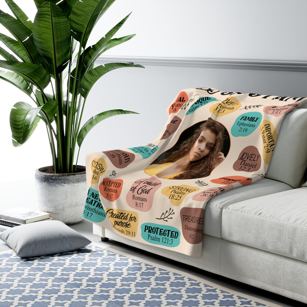 God Says Custom Photo Sherpa Fleece Gift Blanket