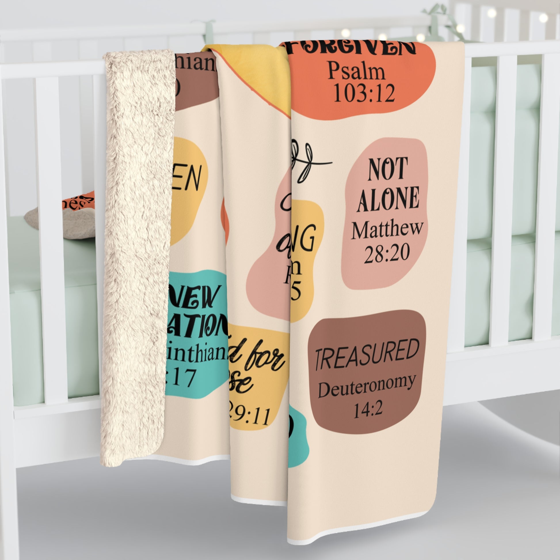 God Says Custom Photo Sherpa Fleece Gift Blanket