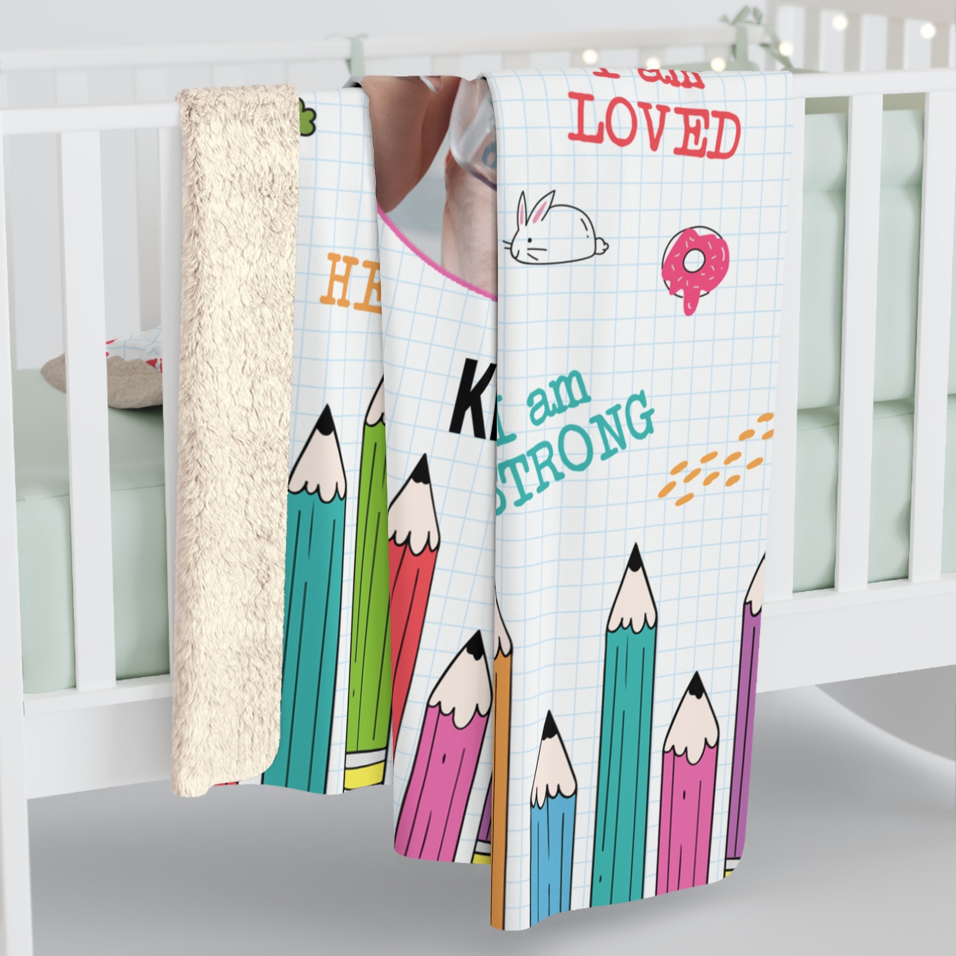 Personalized Toddler Sherpa Fleece Affirmations Blanket
