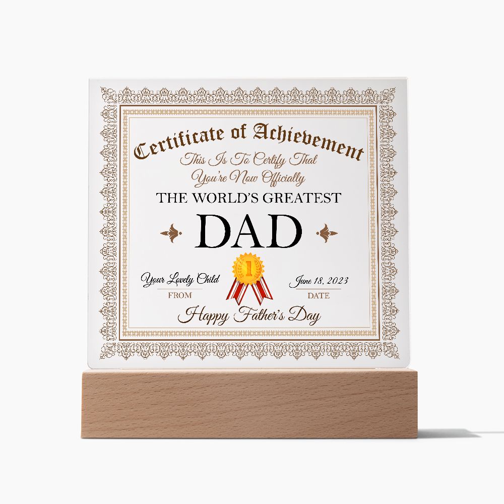 Worlds Greatest Dad Father's Day Plaque