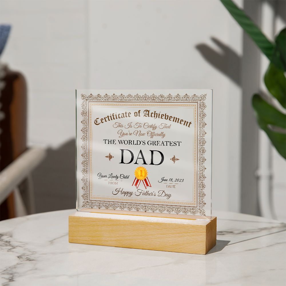 Worlds Greatest Dad Father's Day Plaque
