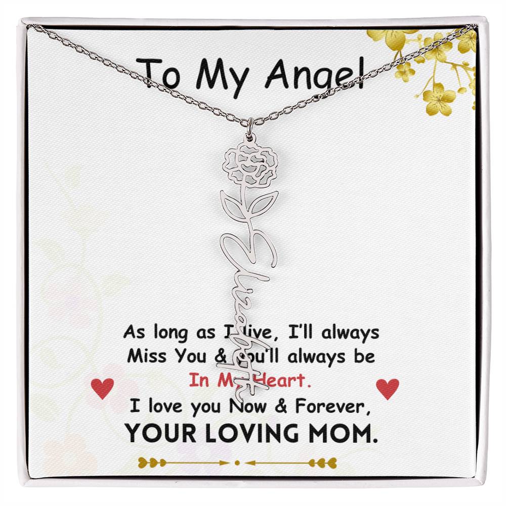 Mama Flower Name Necklace