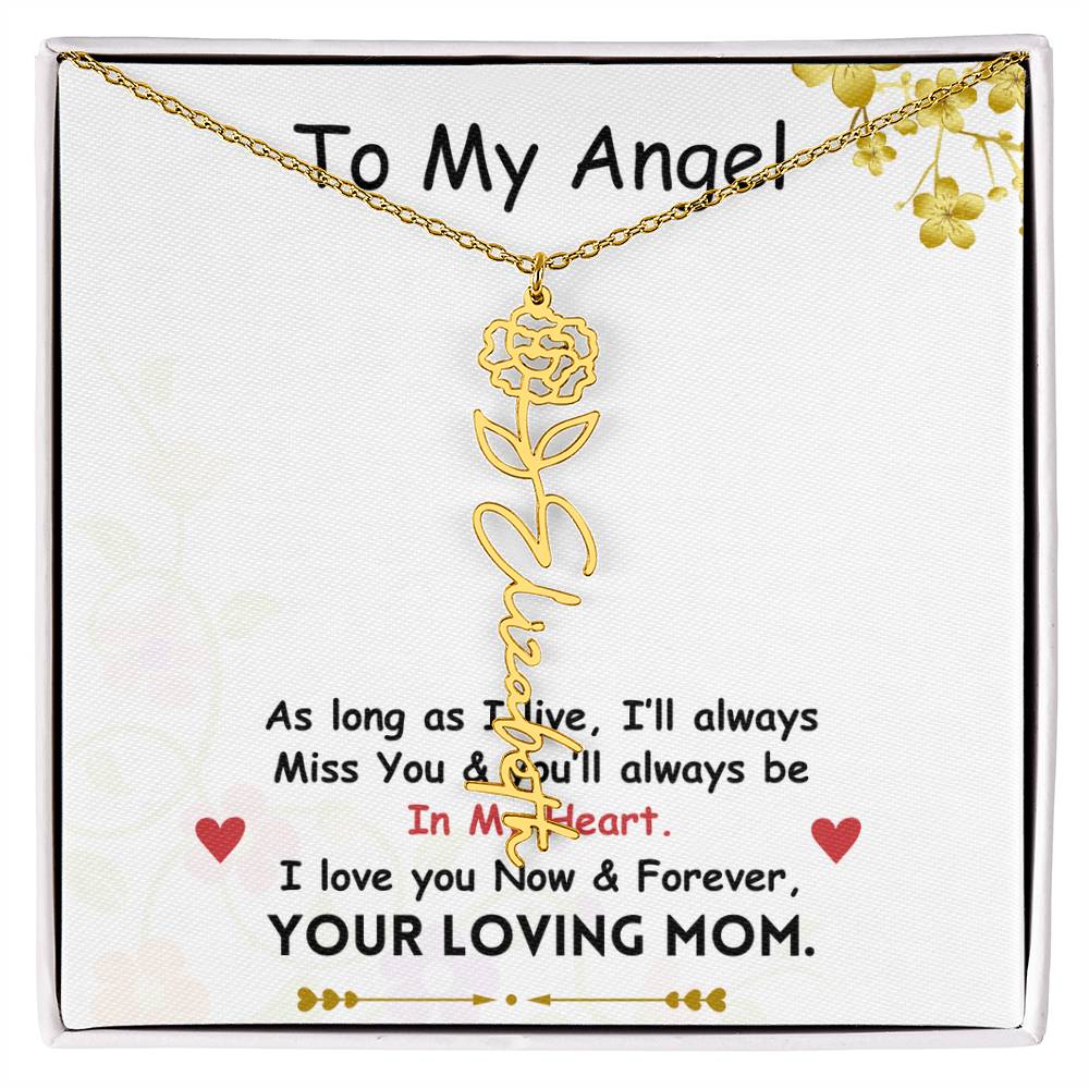 Mama Flower Name Necklace