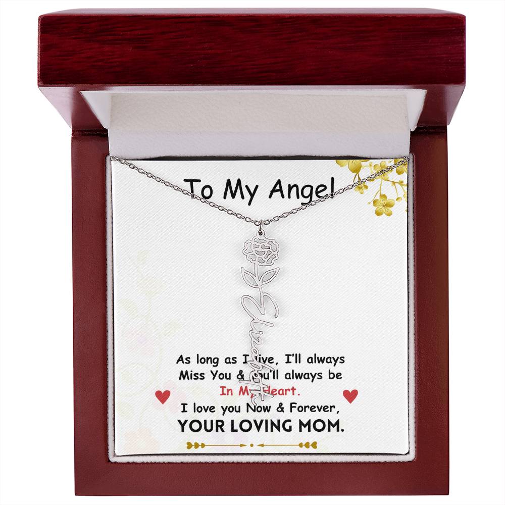 Mama Flower Name Necklace