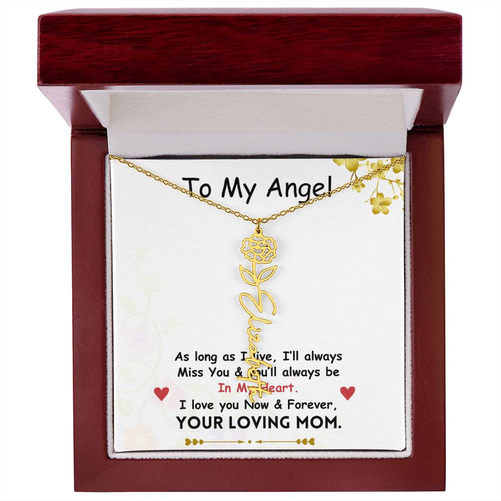 Mama Flower Name Necklace