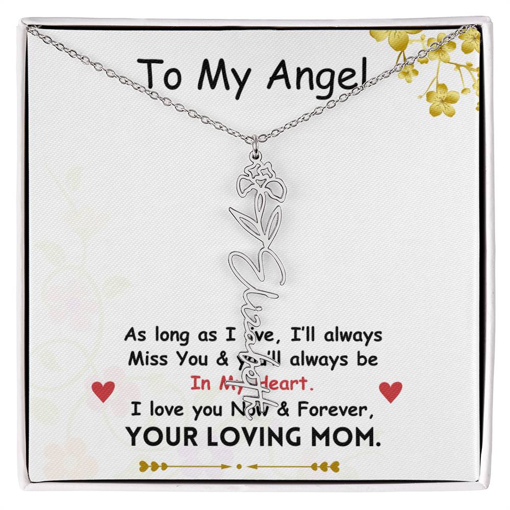 Mama Flower Name Necklace