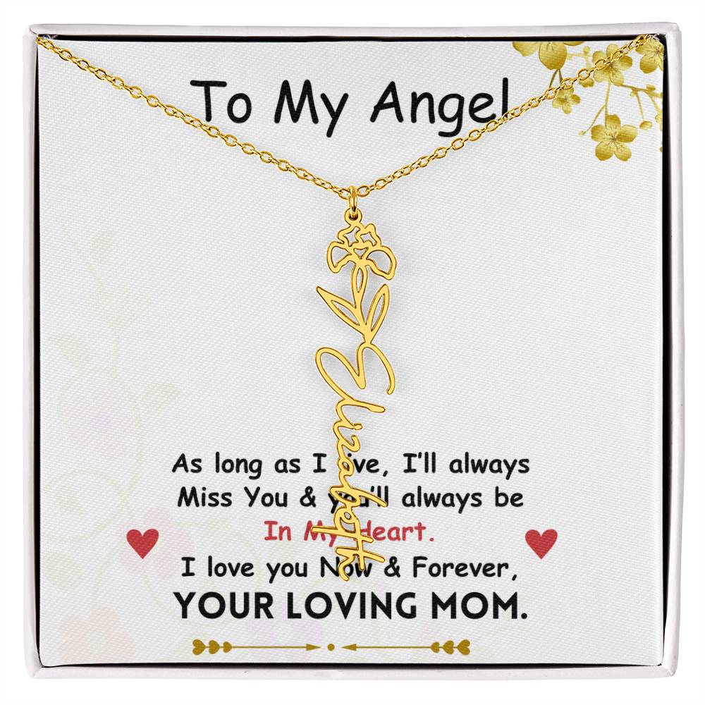 Mama Flower Name Necklace