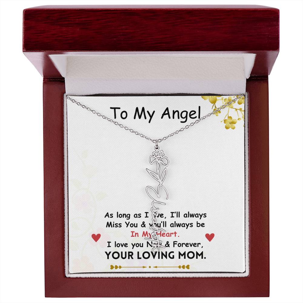 Mama Flower Name Necklace