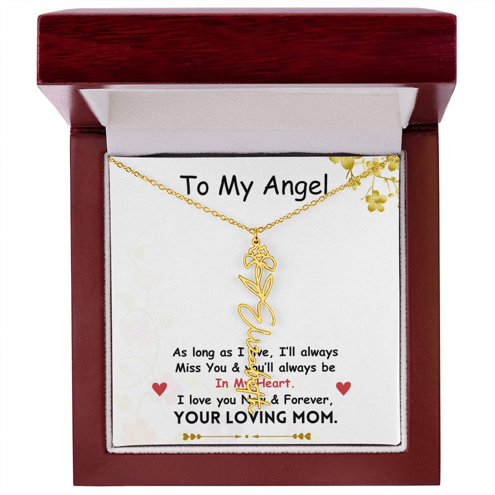 Mama Flower Name Necklace