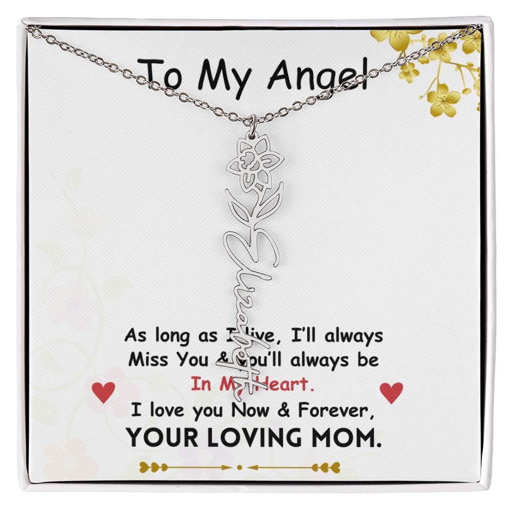 Mama Flower Name Necklace