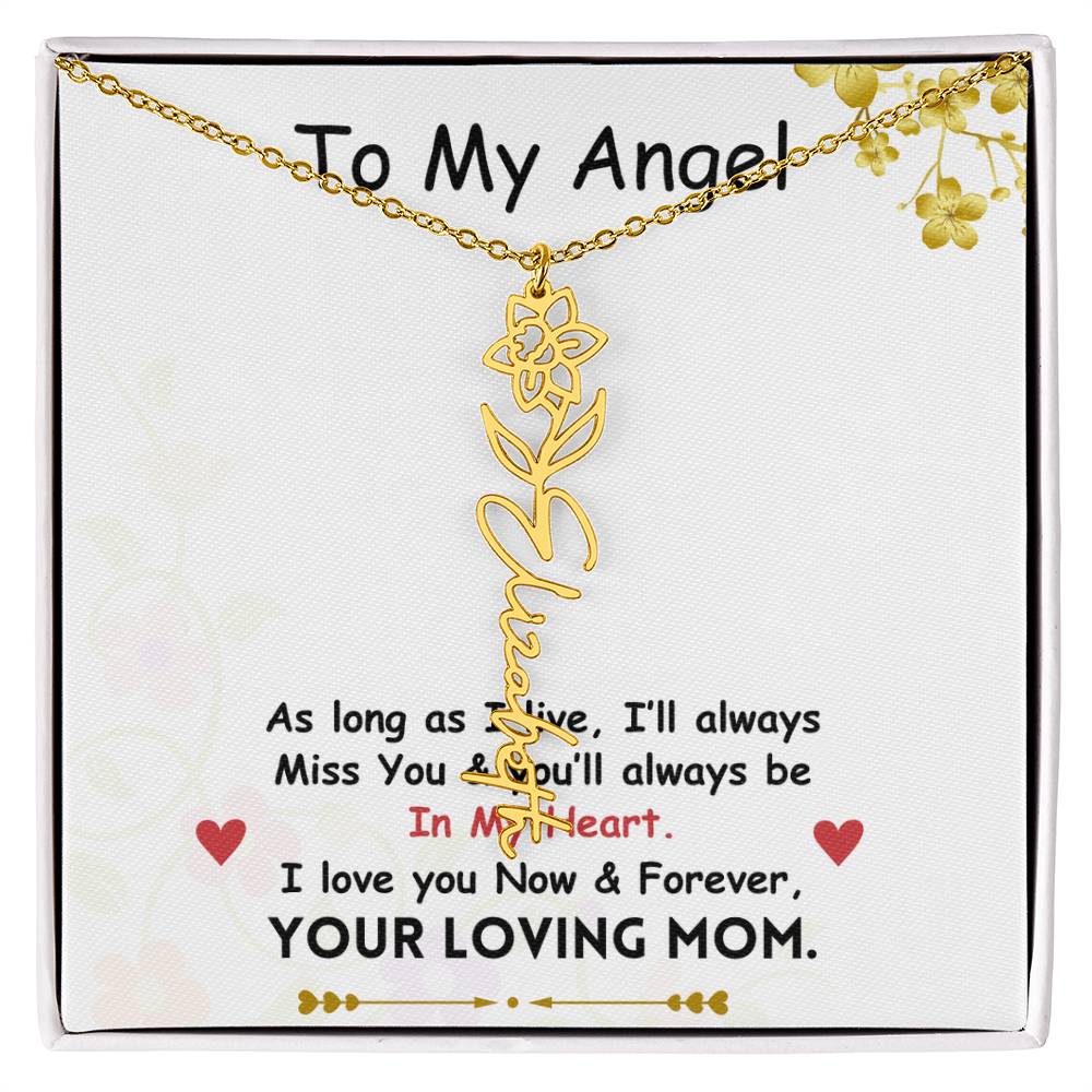Mama Flower Name Necklace
