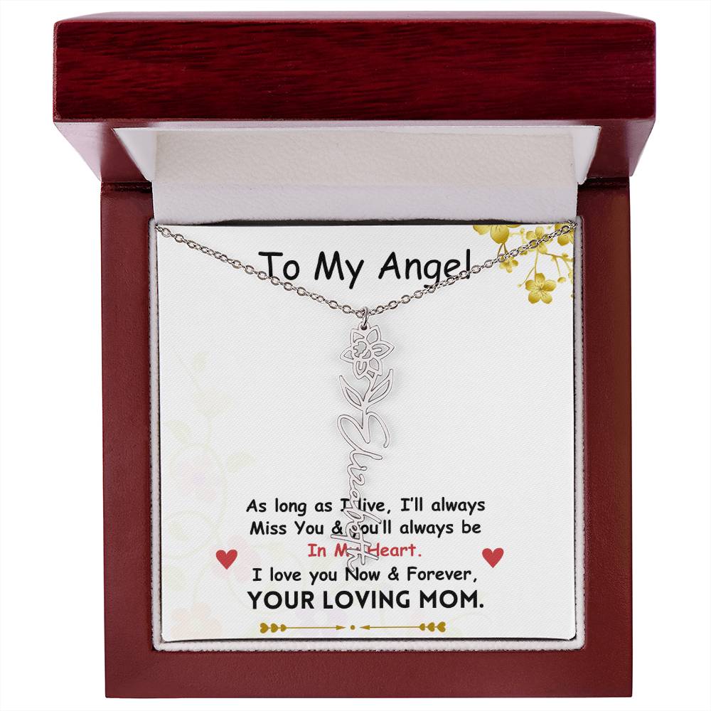 Mama Flower Name Necklace
