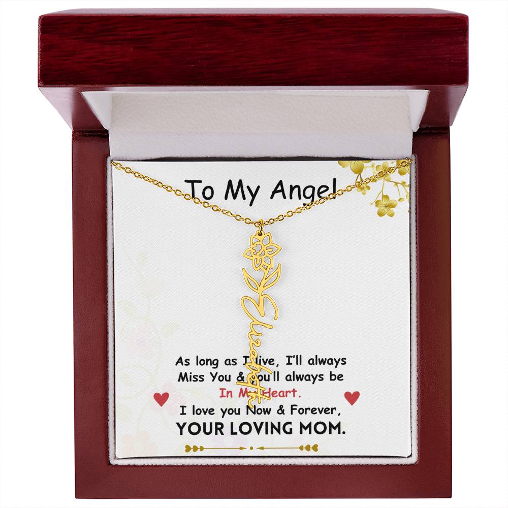 Mama Flower Name Necklace