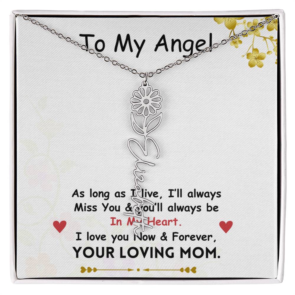 Mama Flower Name Necklace