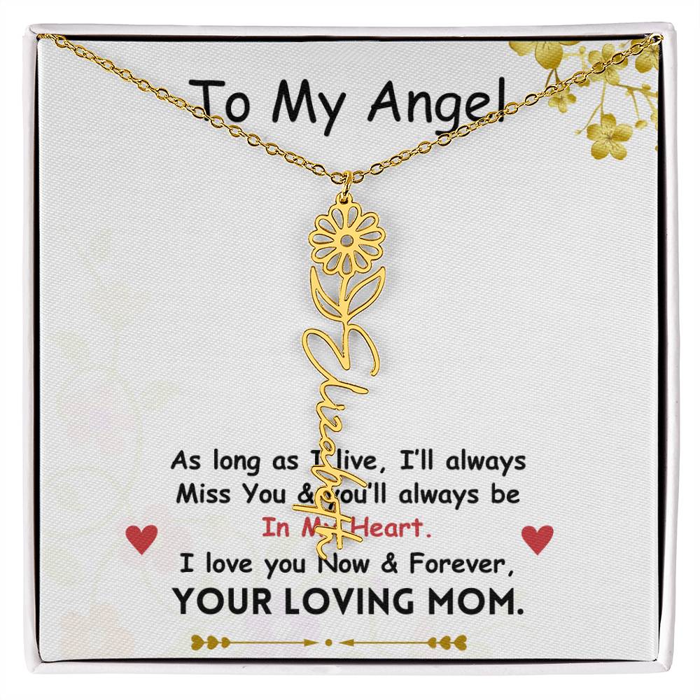 Mama Flower Name Necklace
