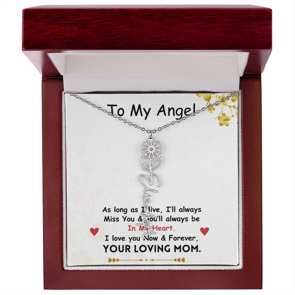 Mama Flower Name Necklace