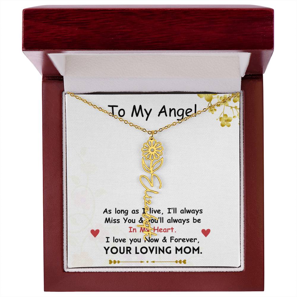 Mama Flower Name Necklace