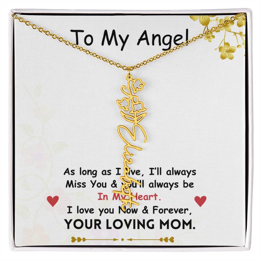 Mama Flower Name Necklace