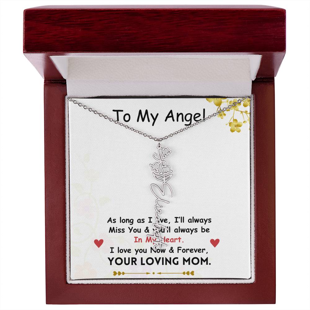 Mama Flower Name Necklace
