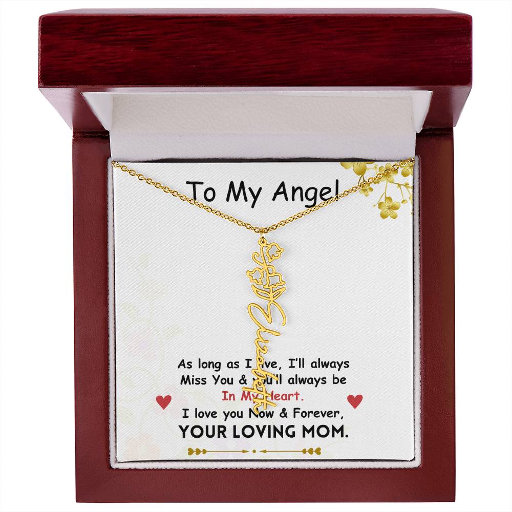 Mama Flower Name Necklace
