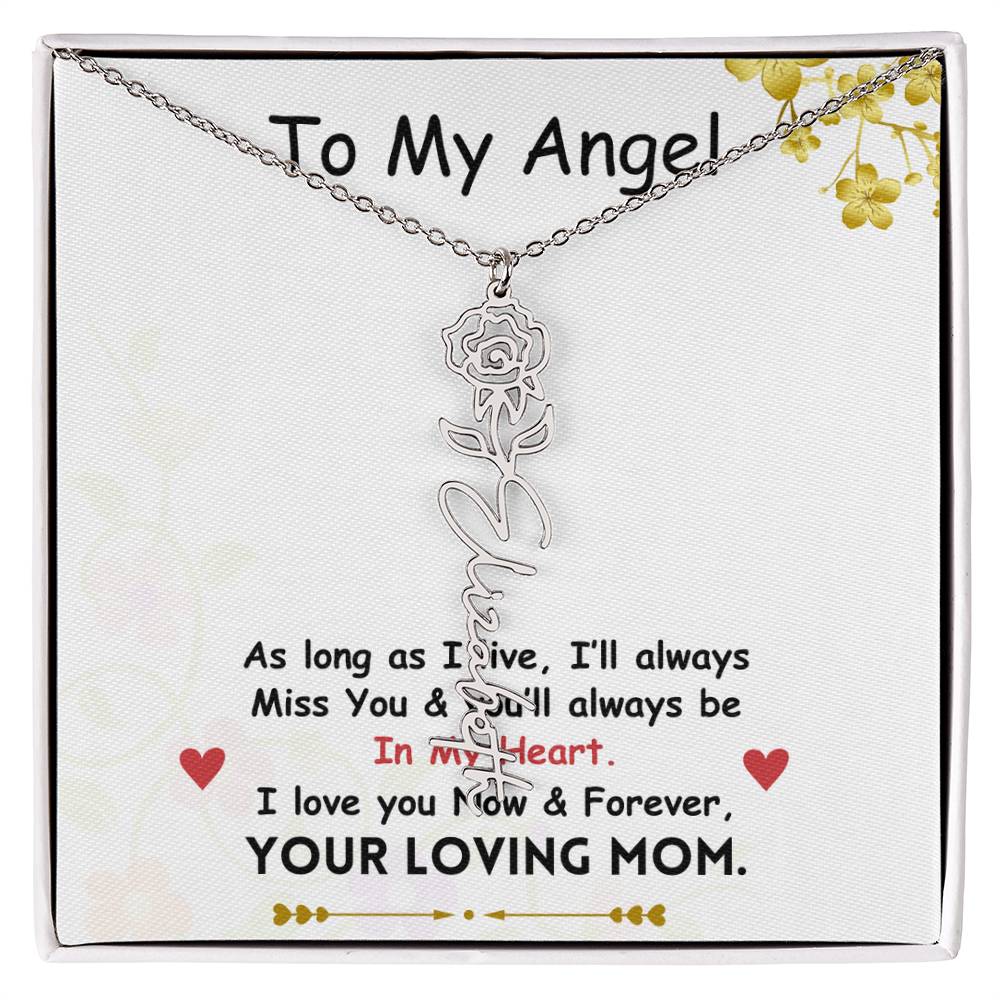 Mama Flower Name Necklace