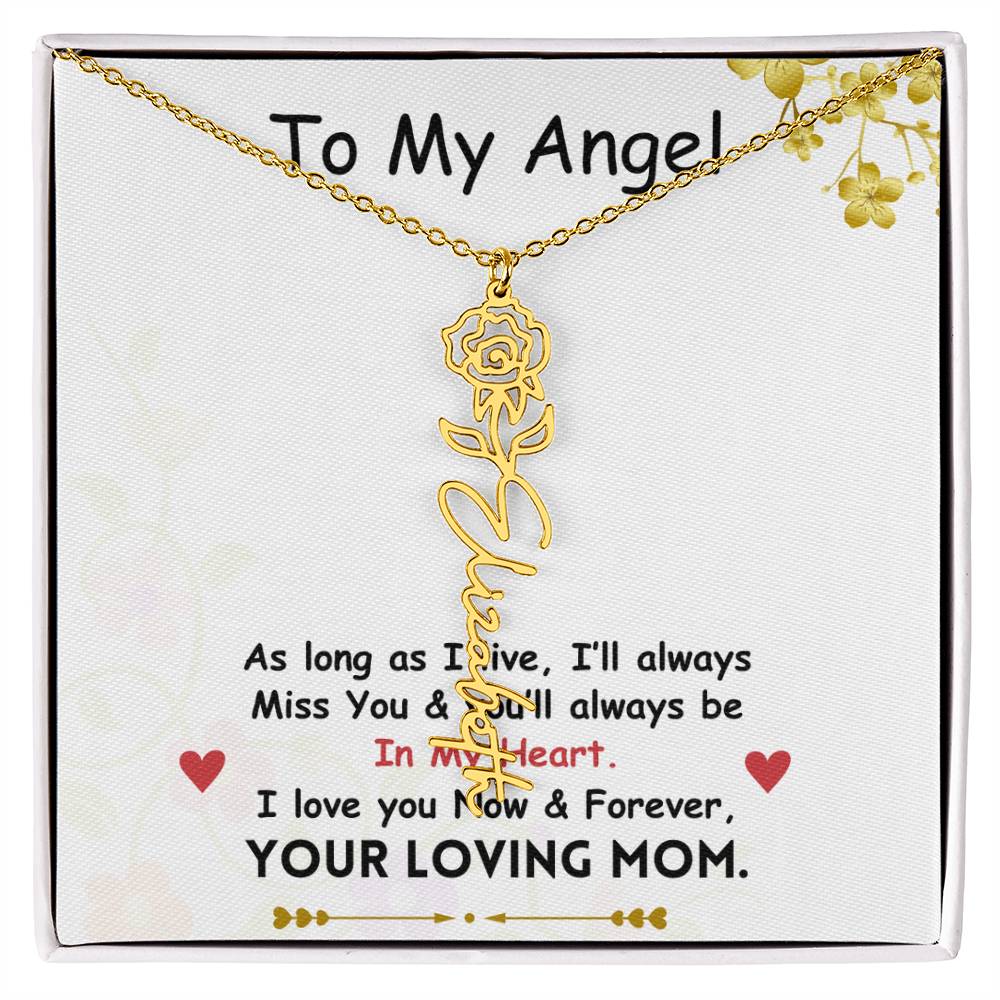 Mama Flower Name Necklace