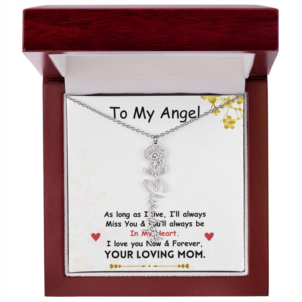 Mama Flower Name Necklace