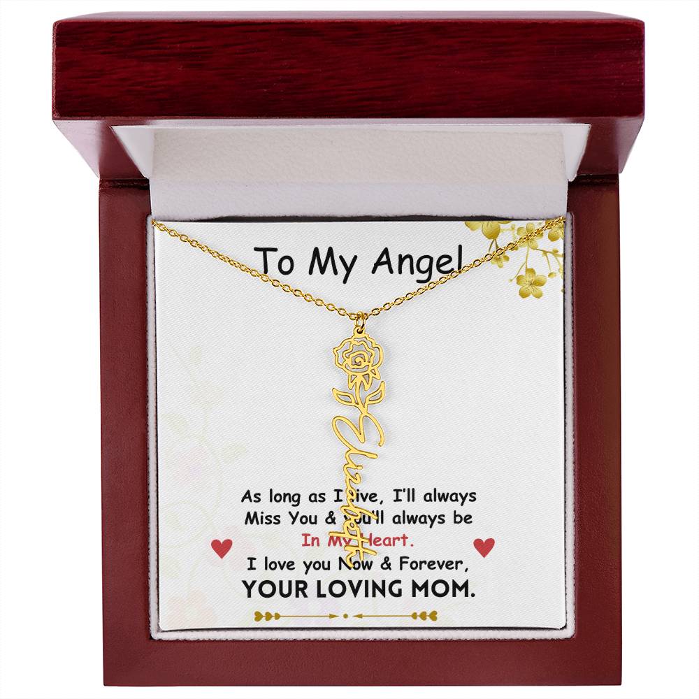 Mama Flower Name Necklace