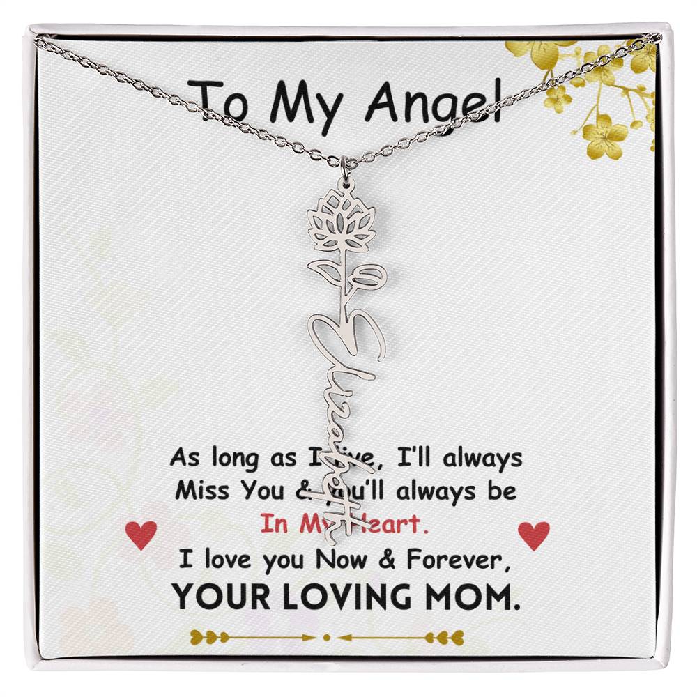 Mama Flower Name Necklace