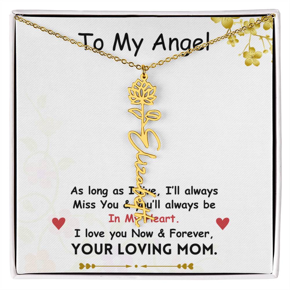 Mama Flower Name Necklace