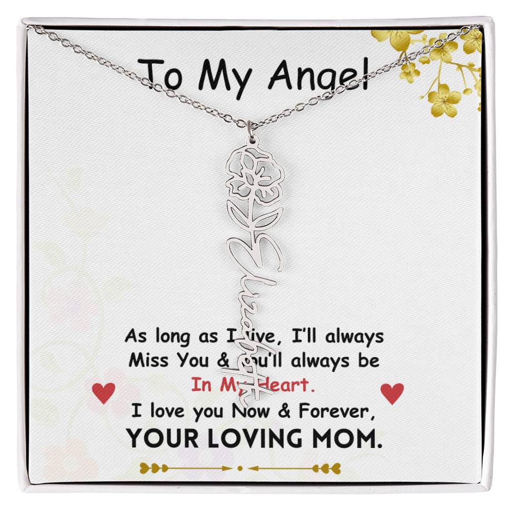 Mama Flower Name Necklace