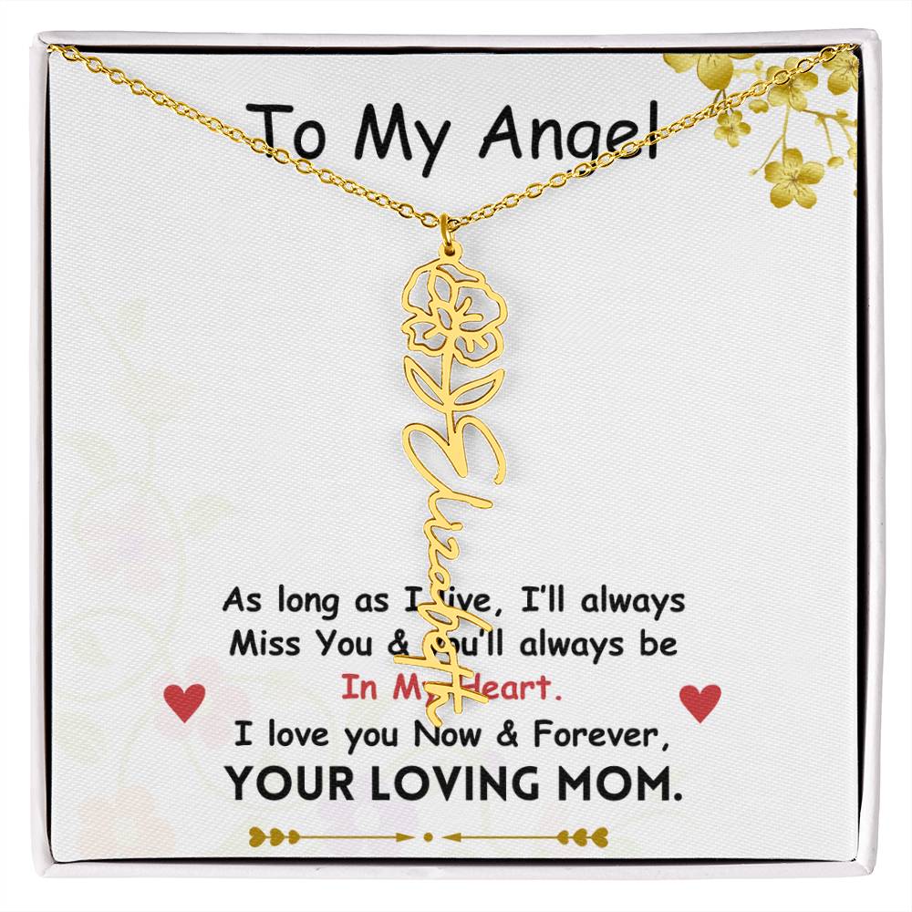 Mama Flower Name Necklace