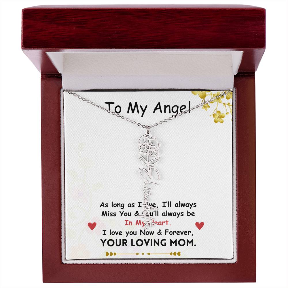 Mama Flower Name Necklace