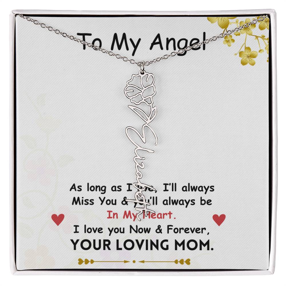 Mama Flower Name Necklace