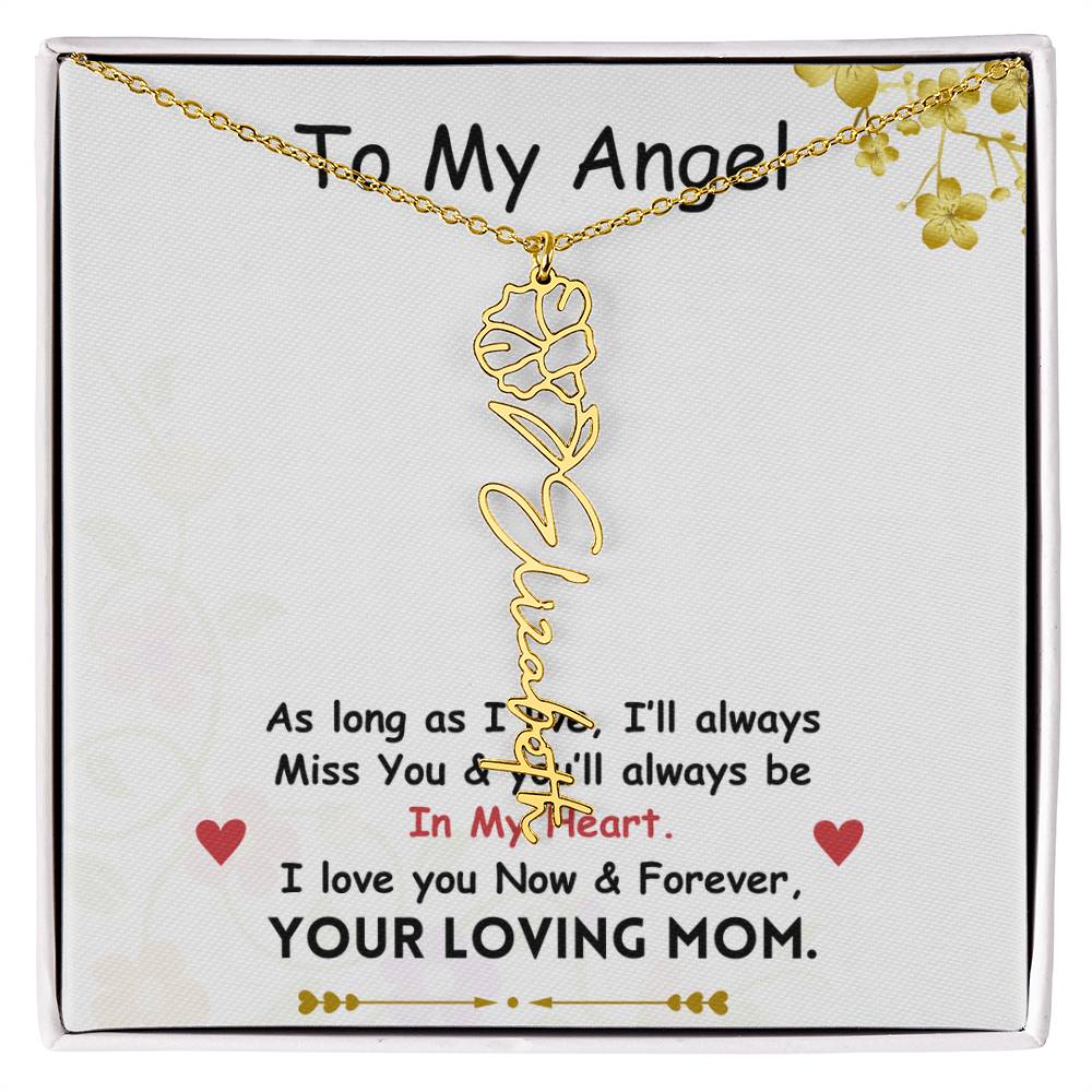 Mama Flower Name Necklace