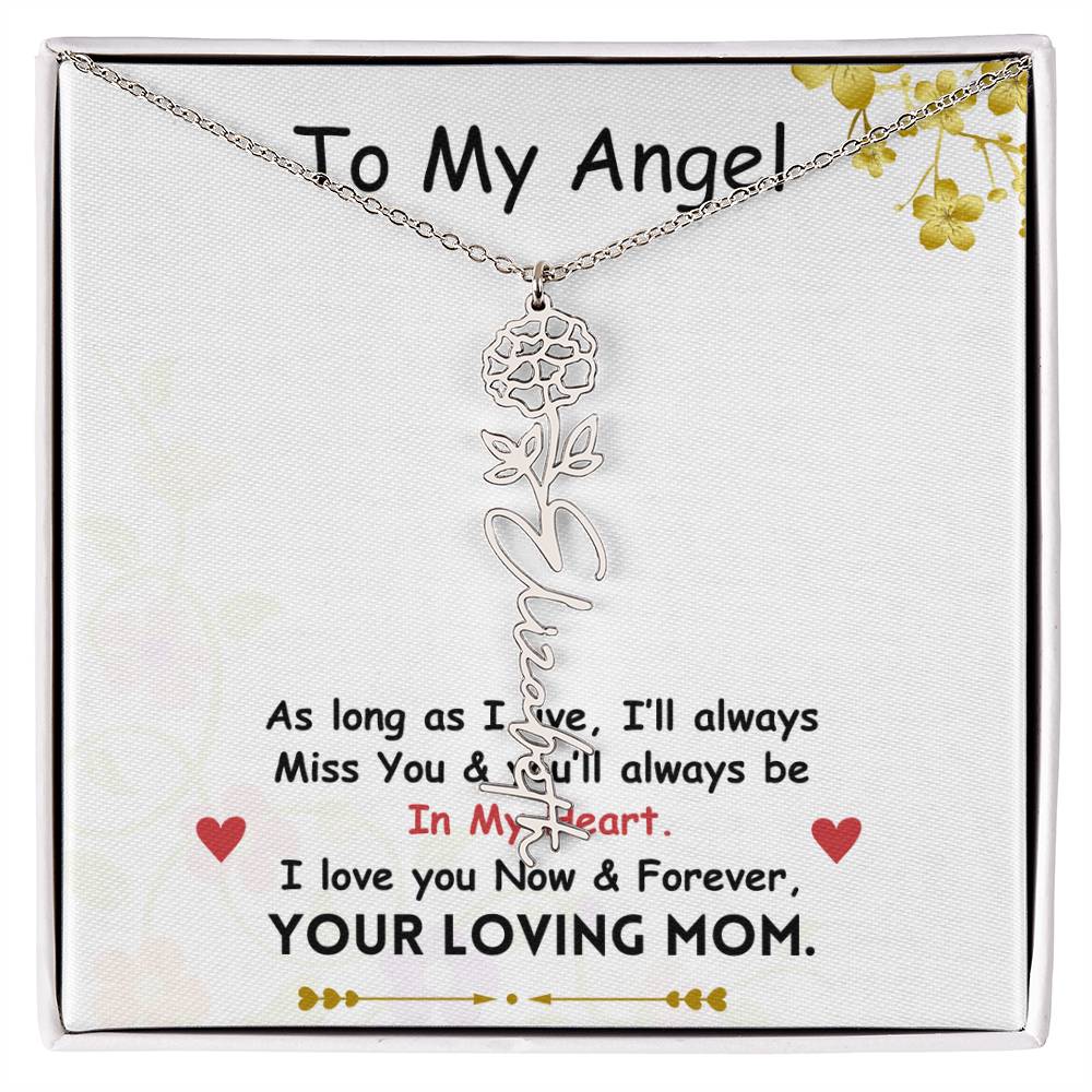 Mama Flower Name Necklace