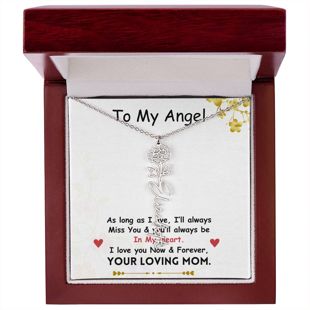 Mama Flower Name Necklace