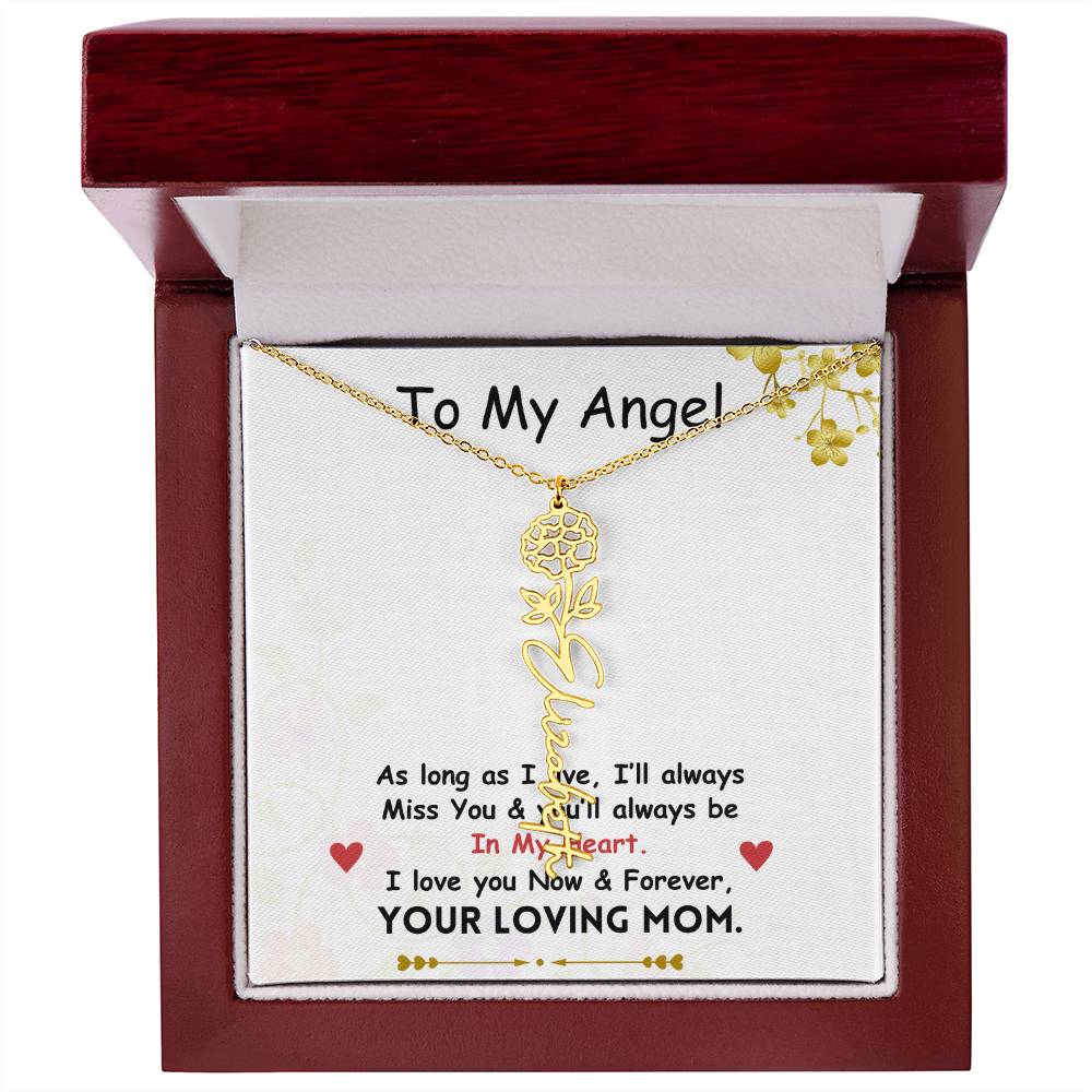 Mama Flower Name Necklace